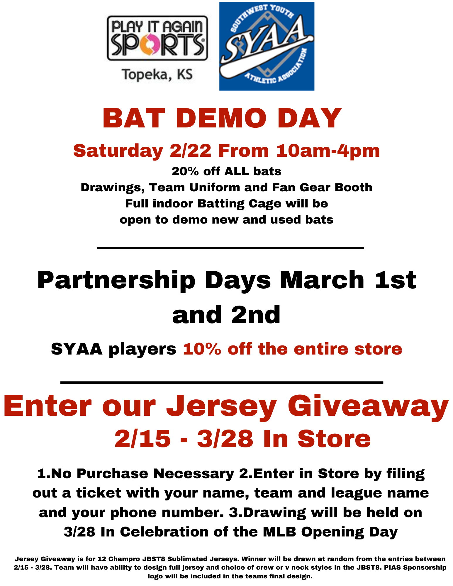 SYAA Partnership Day - Jersey Giveaway